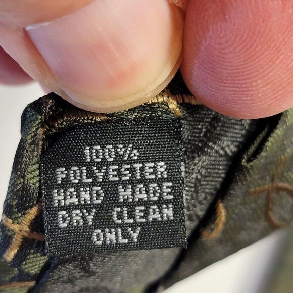 Divinity Series Religious Fish Necktie Tie Olive Green Ichthys Ichthus Hand Made - Picture 4 of 7